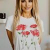 Camiseta pintada a mano Amapolas