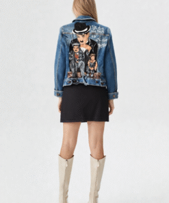 Silent Duo Cazadora Denim pintada a mano byMIRENE